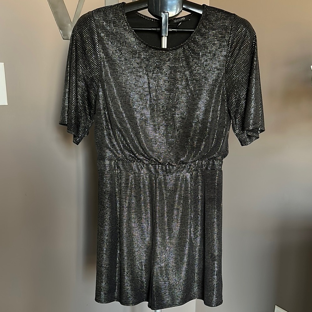 19 Cooper Metallic Sheath Romper. Cruise Wear Resort Wear